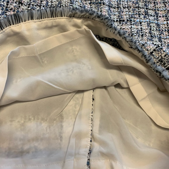 Ann Taylor Mult Grid Fringe Tweed Pencil Skirt $89 - Picture 9 of 10